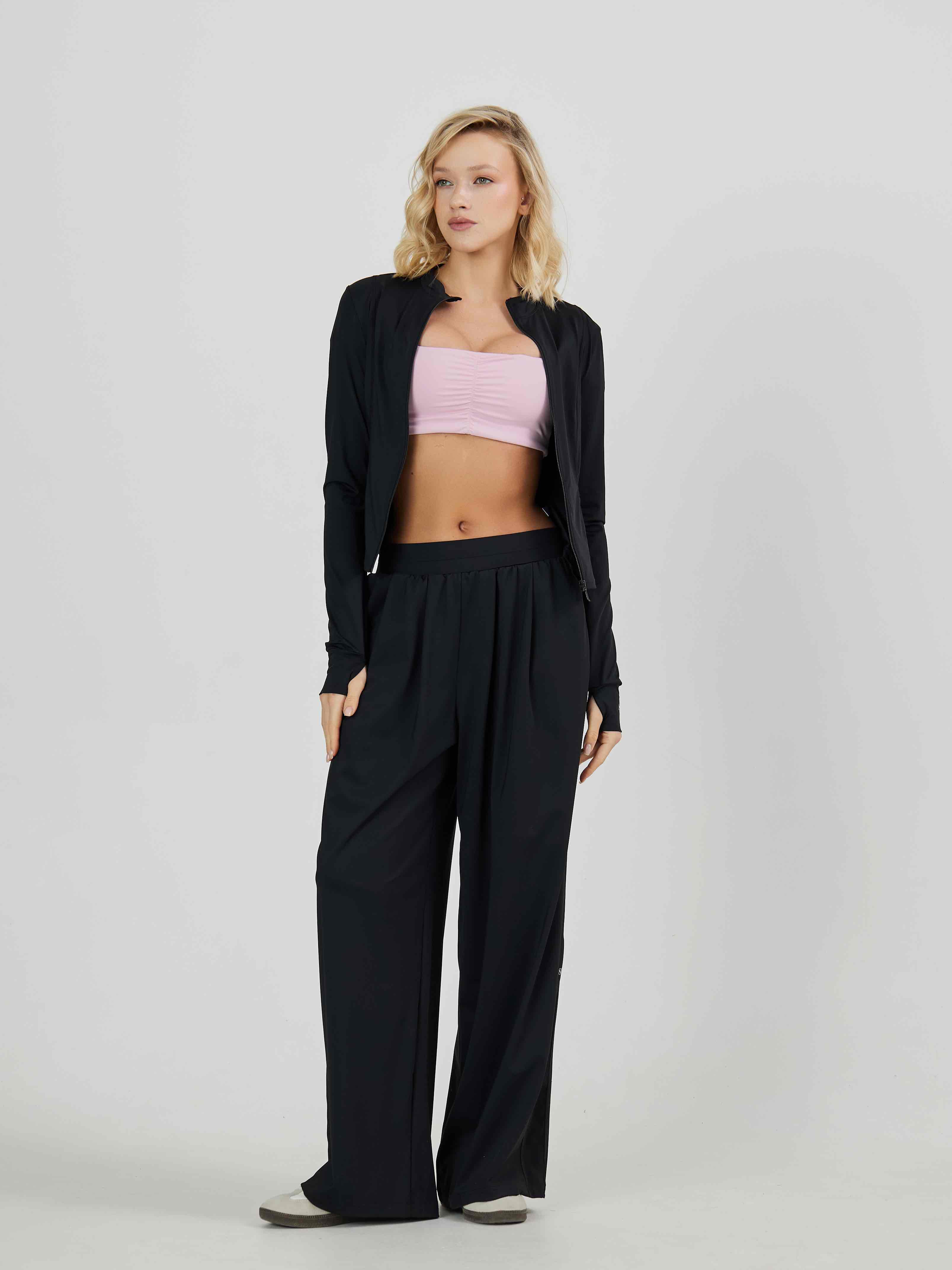 Брюки на резинке широкие из тонкой ткани SPF50