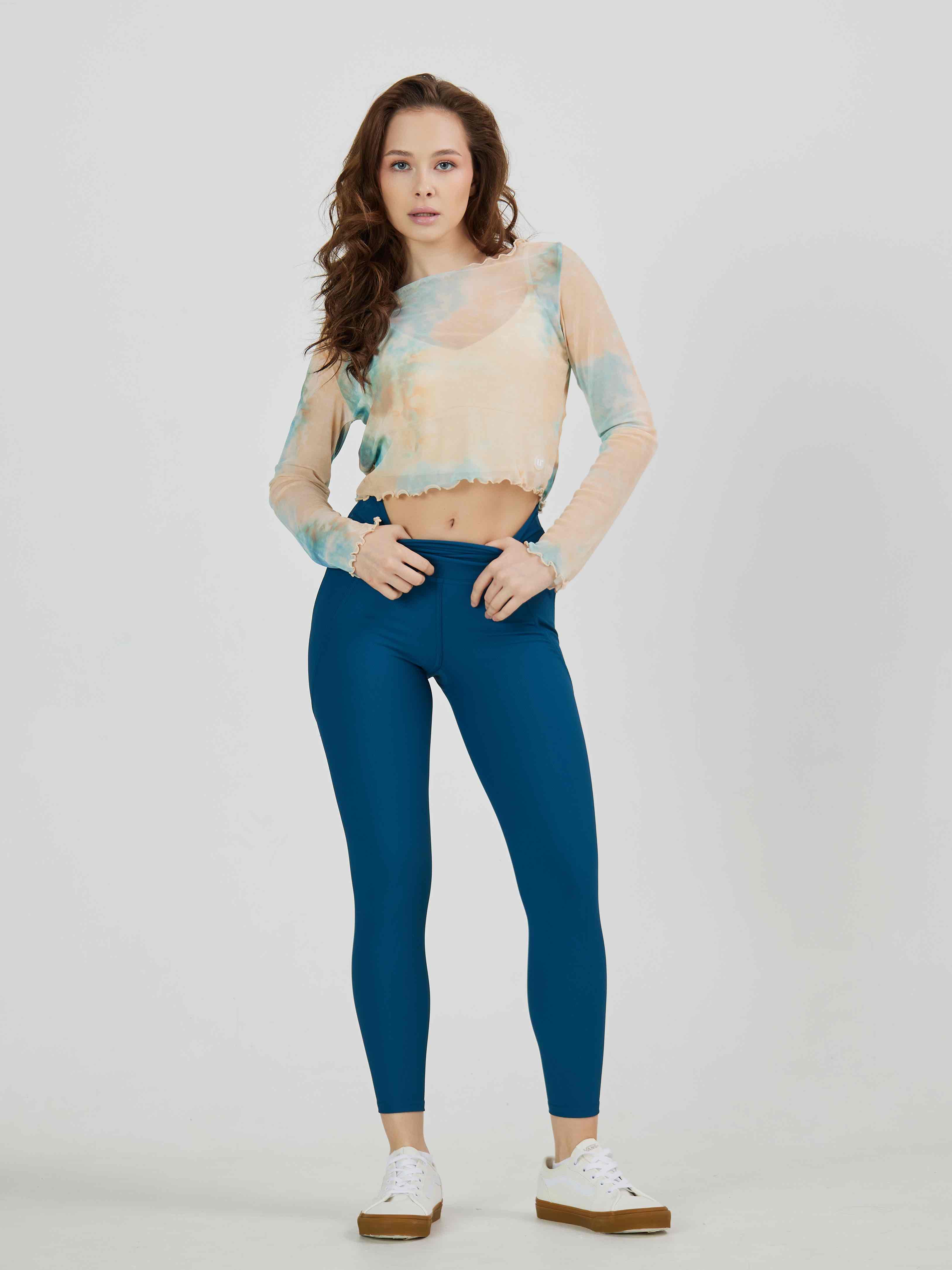 Леггинсы ультра-стретч в рубчик с боковыми карманами