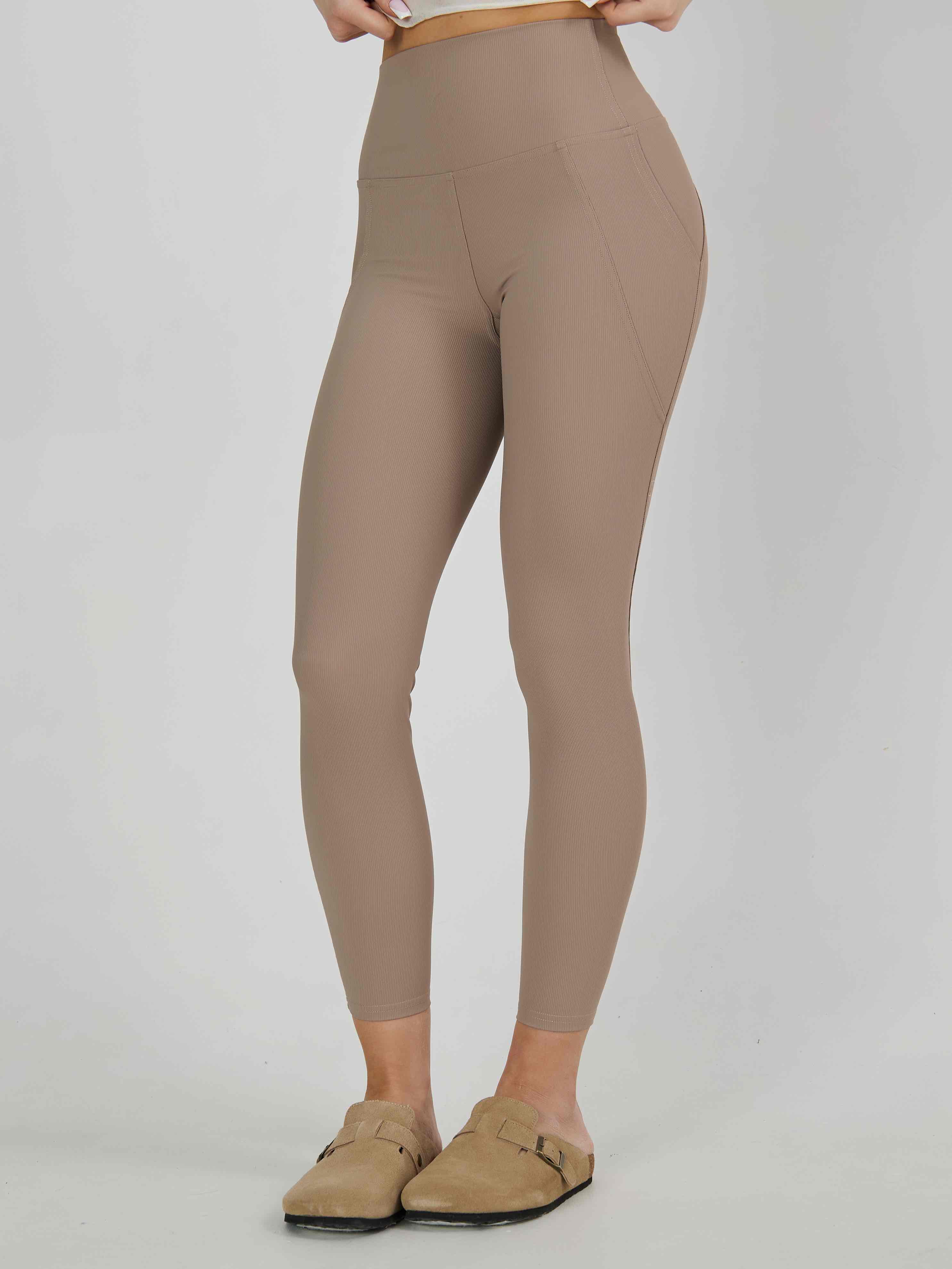 Леггинсы ультра-стретч в рубчик с боковыми карманами