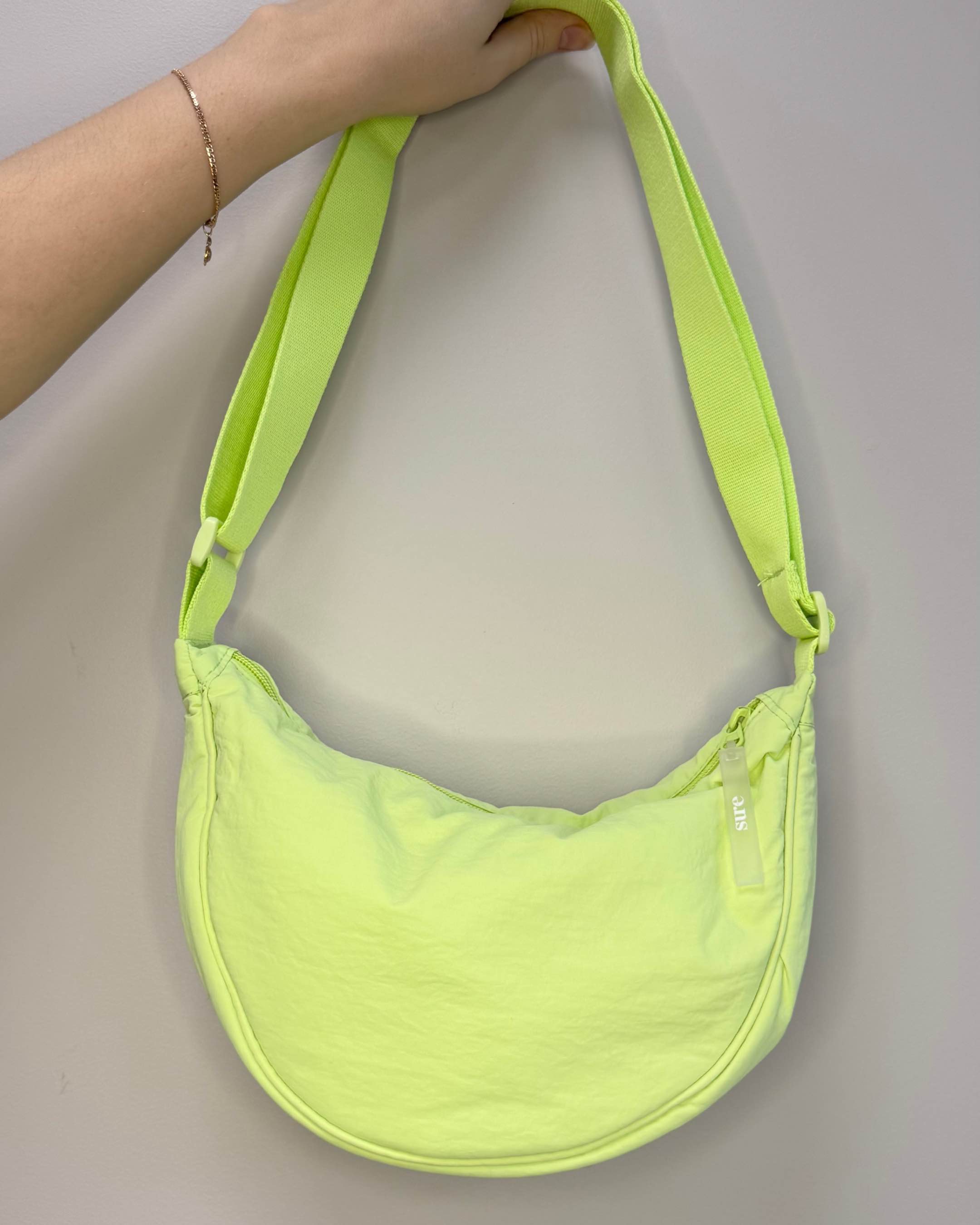 Сумка текстильная полукруглая кросс-боди