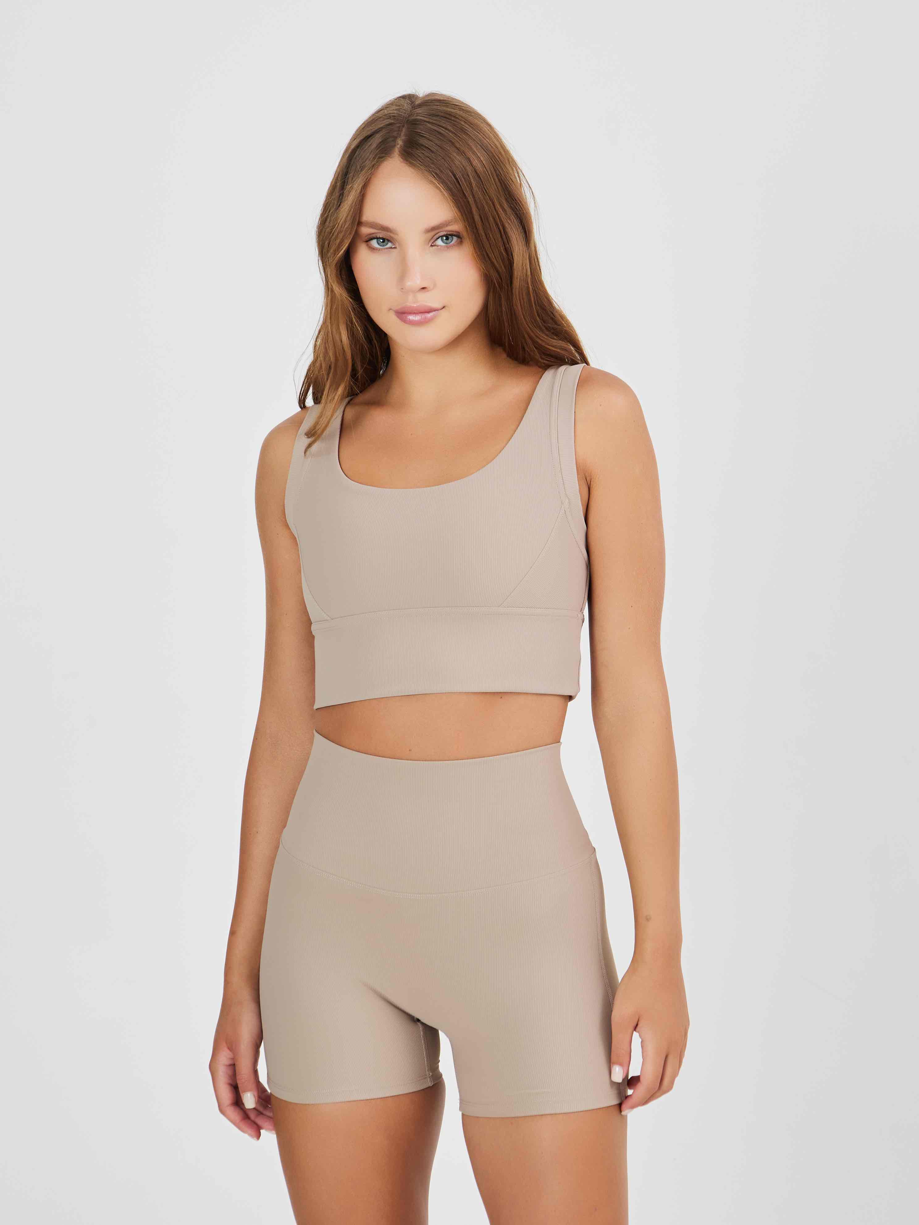 Топ в рубчик из плотной ткани с высокой степенью компрессии