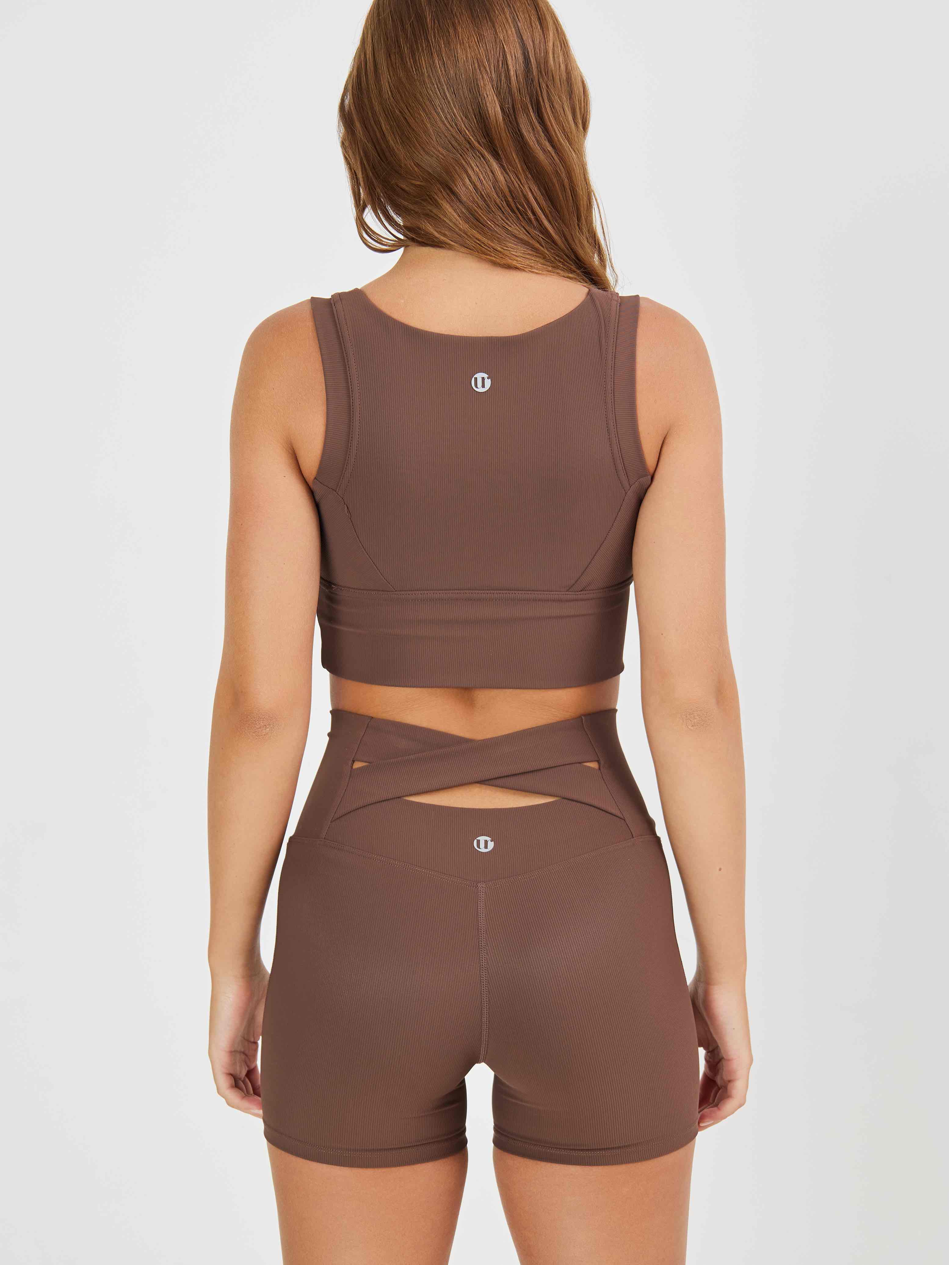 Топ в рубчик из плотной ткани с высокой степенью компрессии