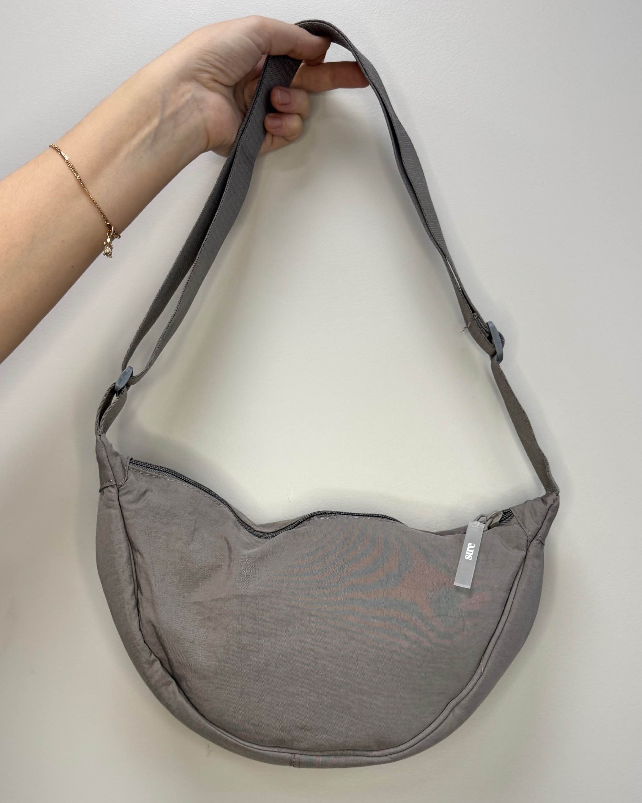 Сумка текстильная полукруглая кросс-боди