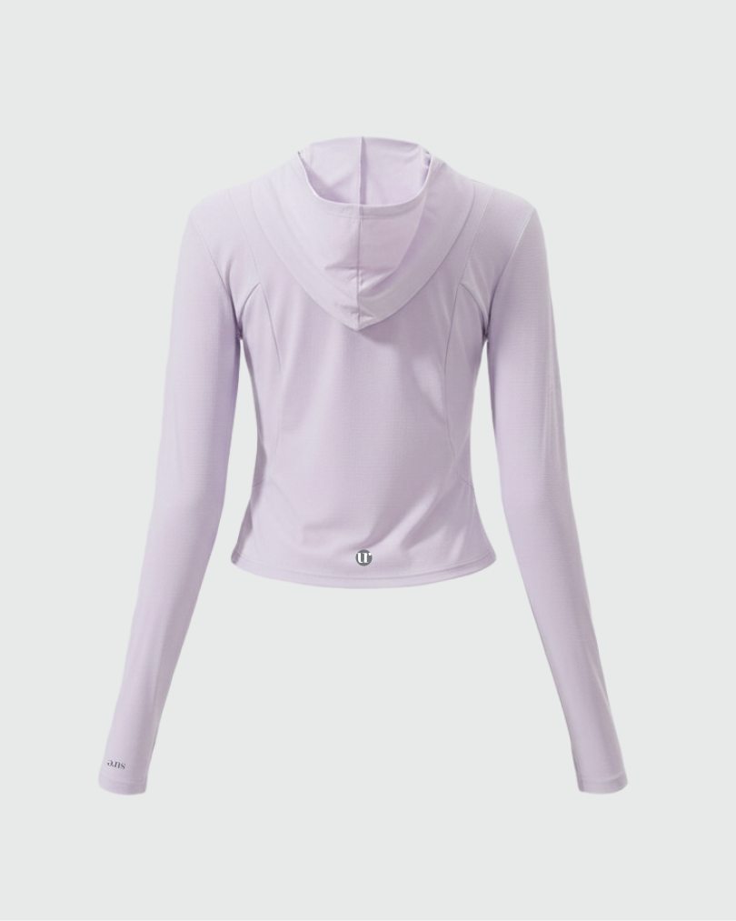 Рашгард на молнии с карманами, из тонкой ткани в клеточку SPF50, приталенного силуэта