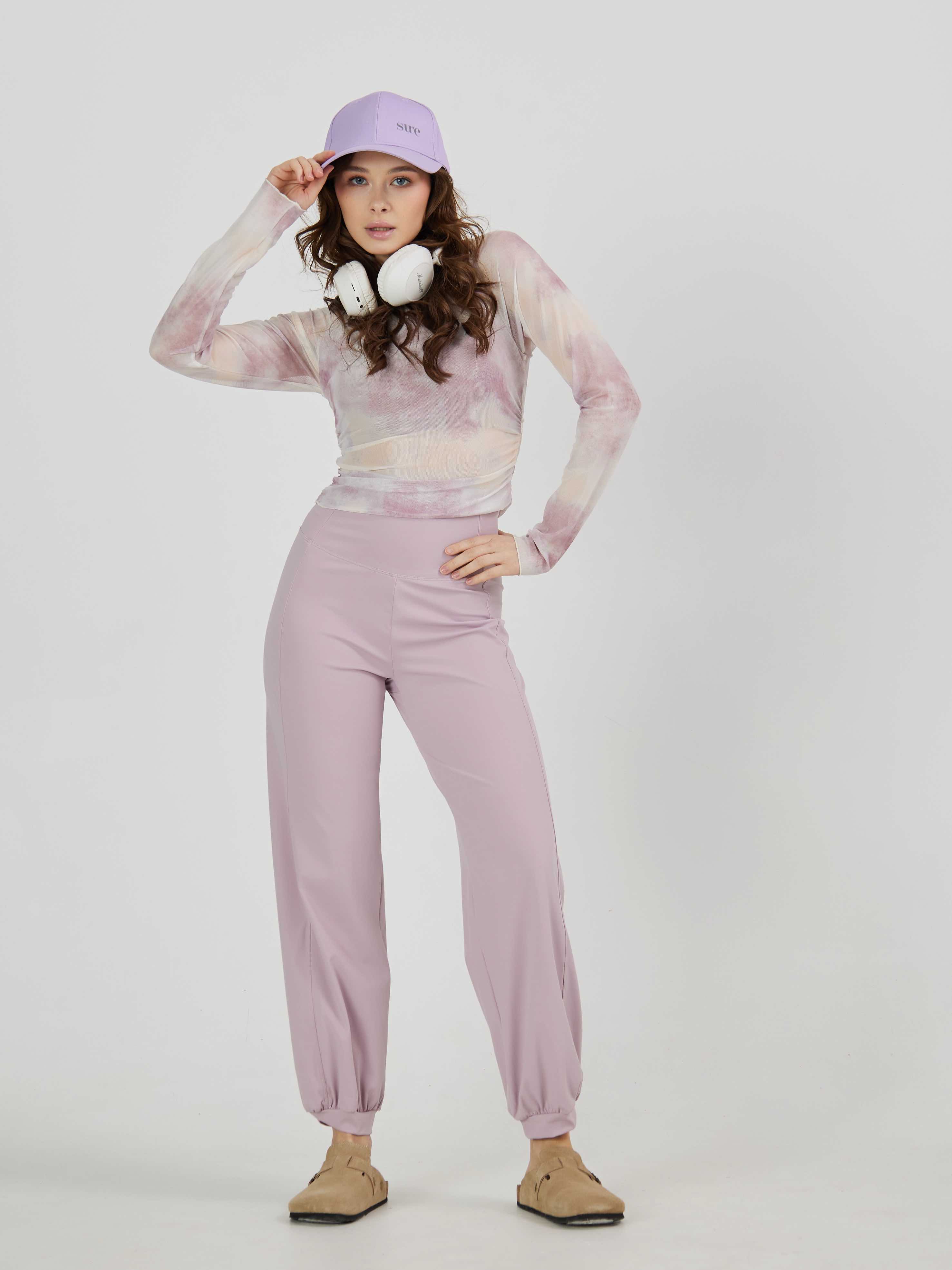 Лонгслив из сетки в технике tye-die с встроенным топом