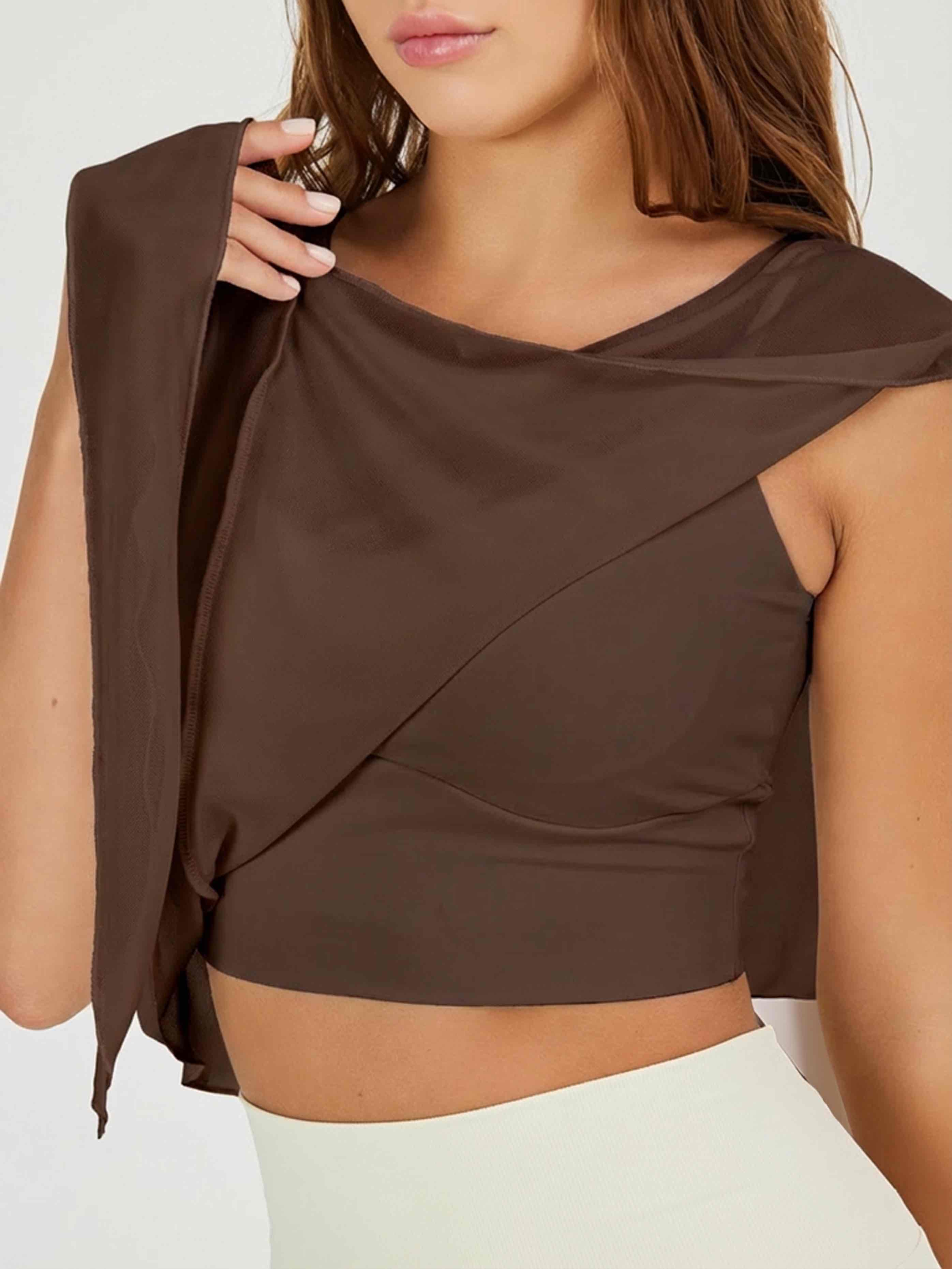 Майка без рукавов из сетки на завязках с внутренним топом