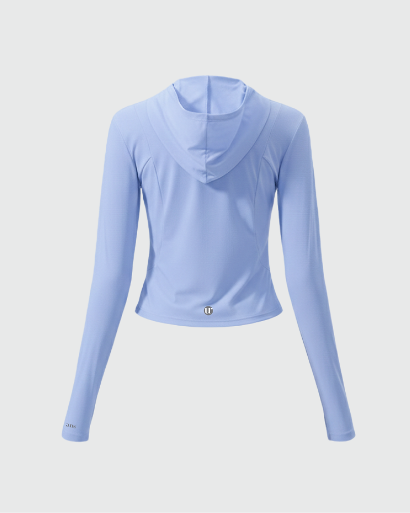 Рашгард на молнии с карманами, из тонкой ткани в клеточку SPF50, приталенного силуэта