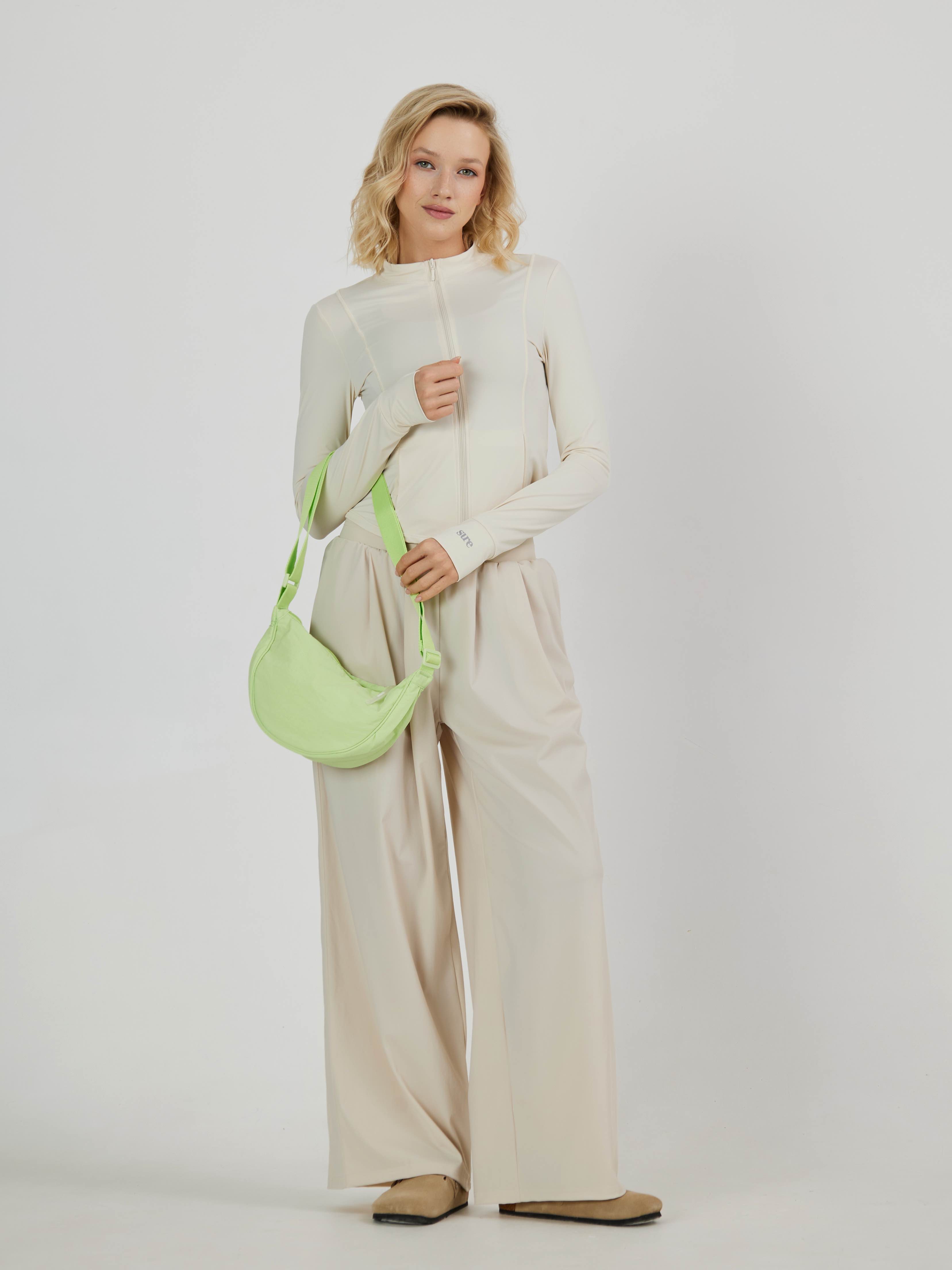 Сумка текстильная полукруглая кросс-боди