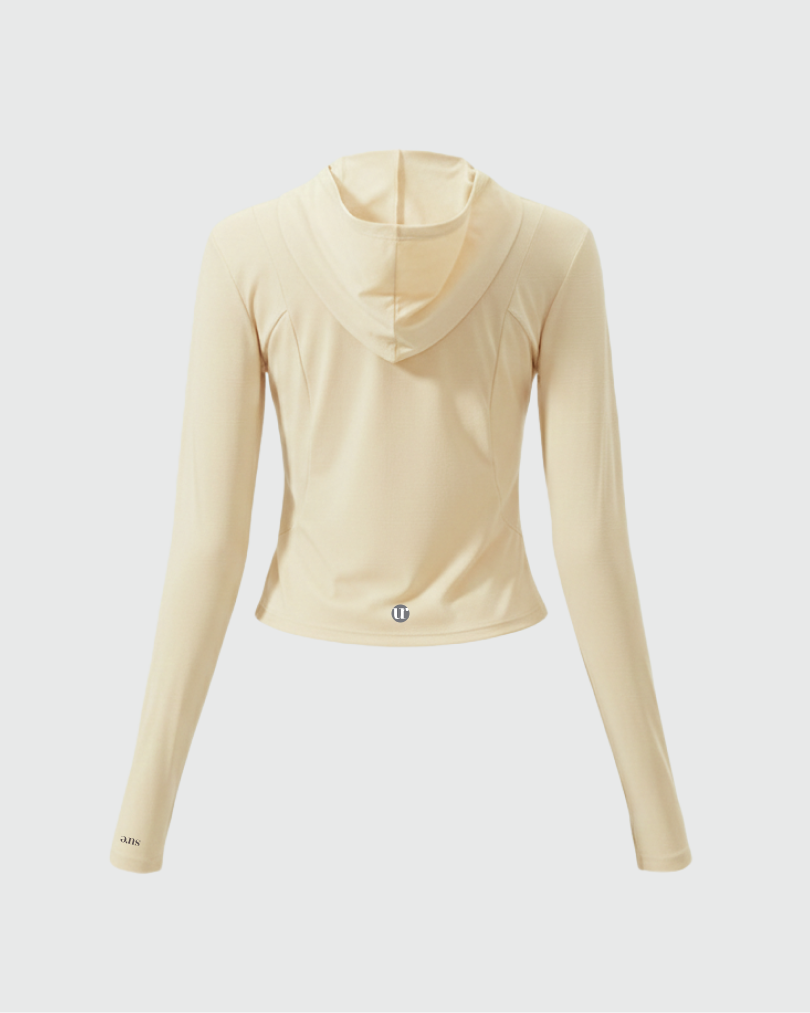 Рашгард на молнии с карманами, из тонкой ткани в клеточку SPF50, приталенного силуэта