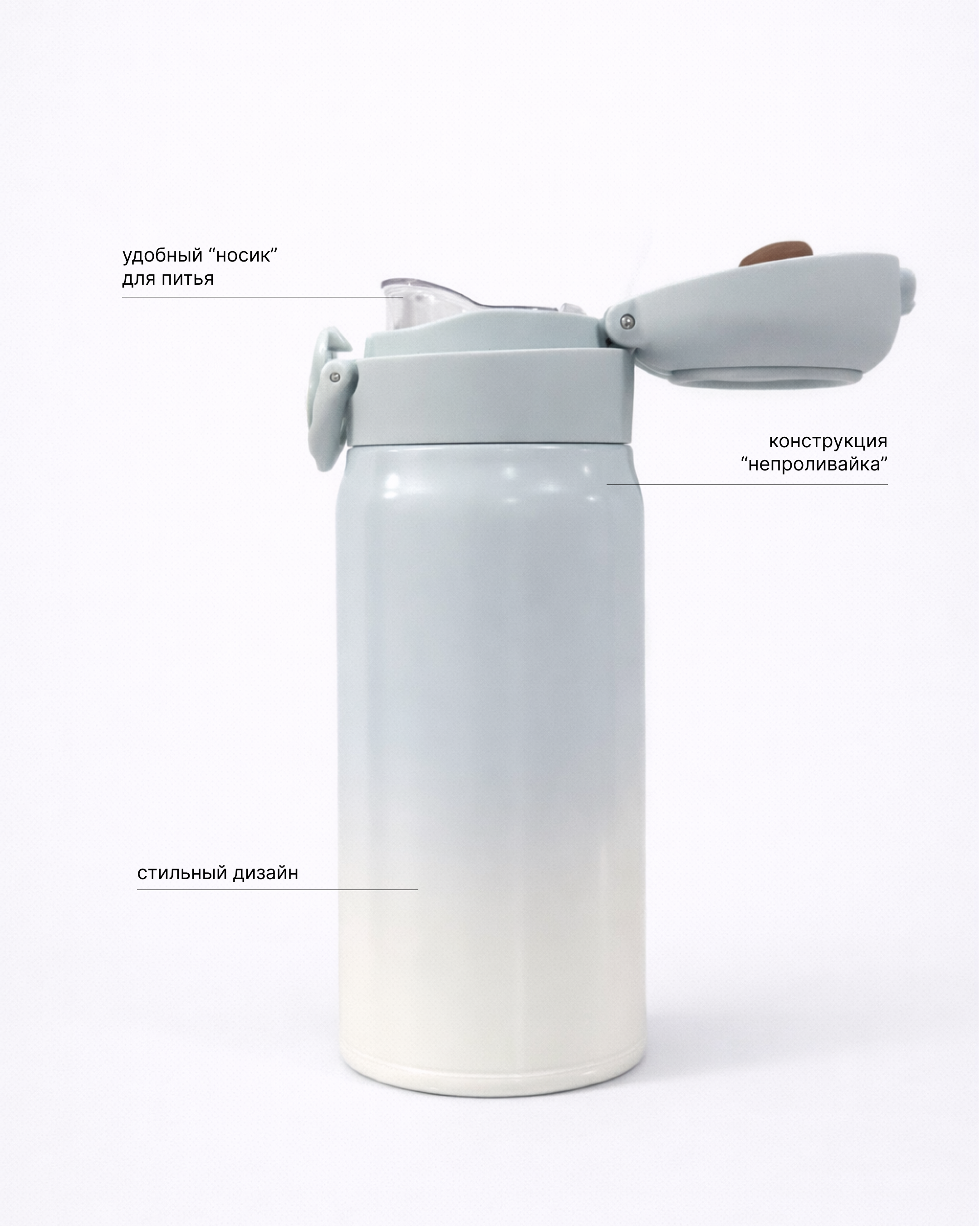 Термос металлический с крышкой, 350мл