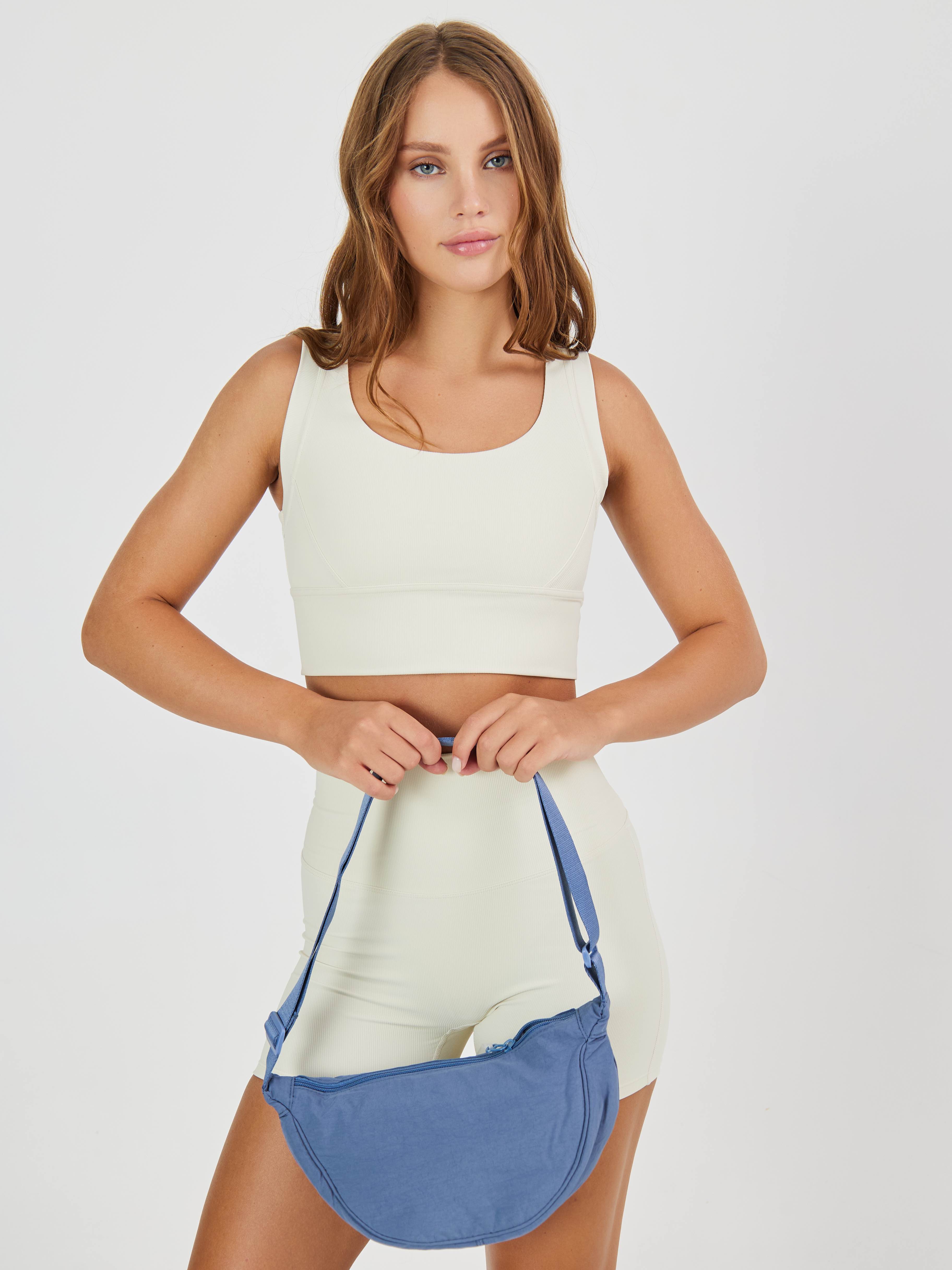 Сумка текстильная полукруглая кросс-боди