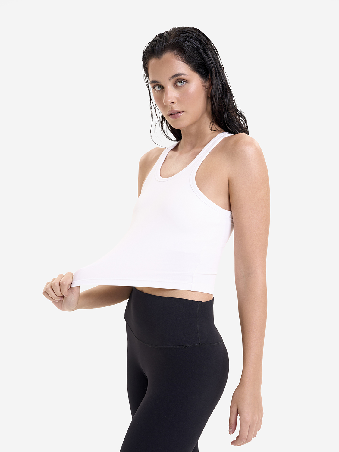 Топ майка удлиненный с контрастными вставками