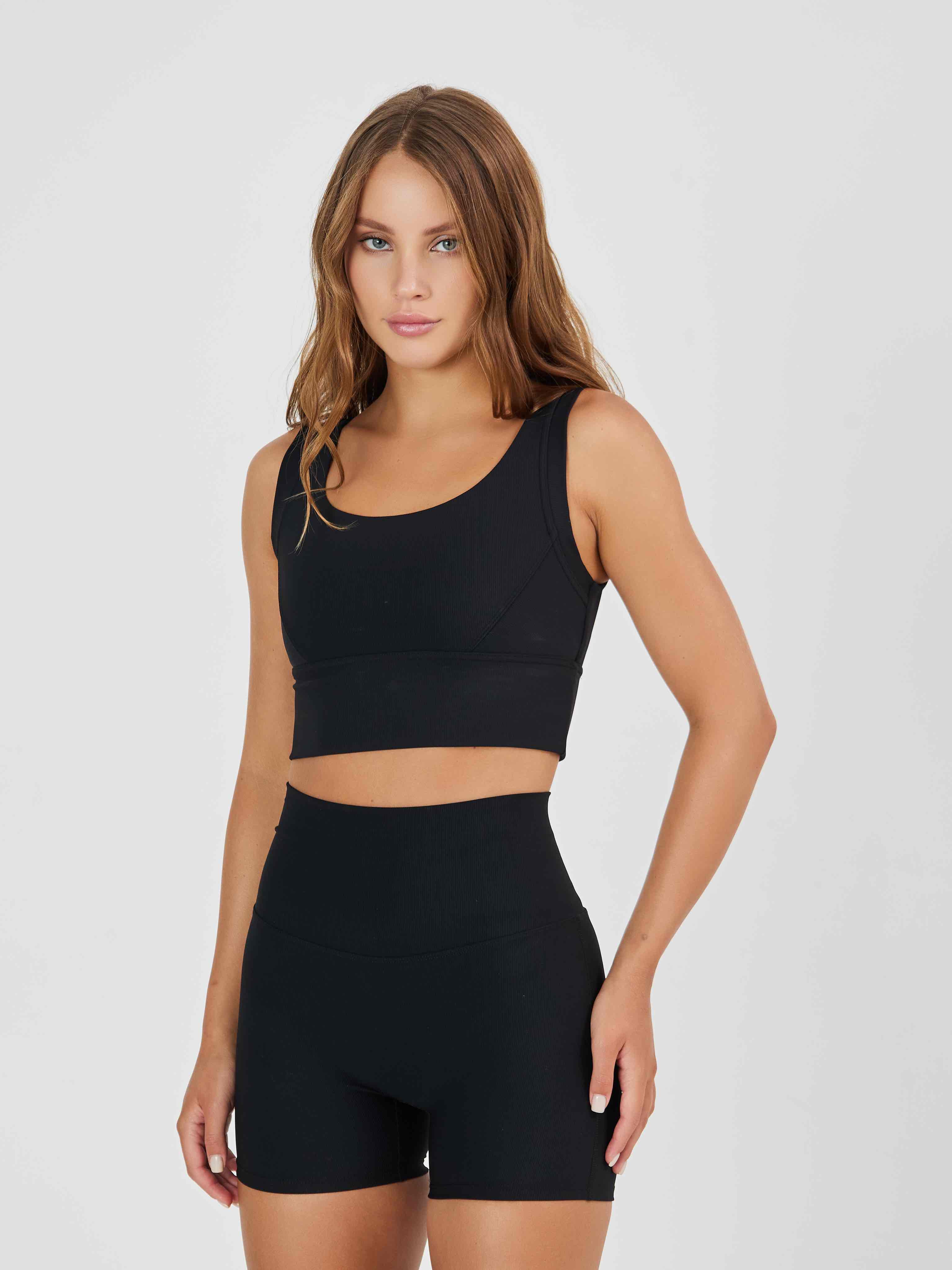 Топ в рубчик из плотной ткани с высокой степенью компрессии