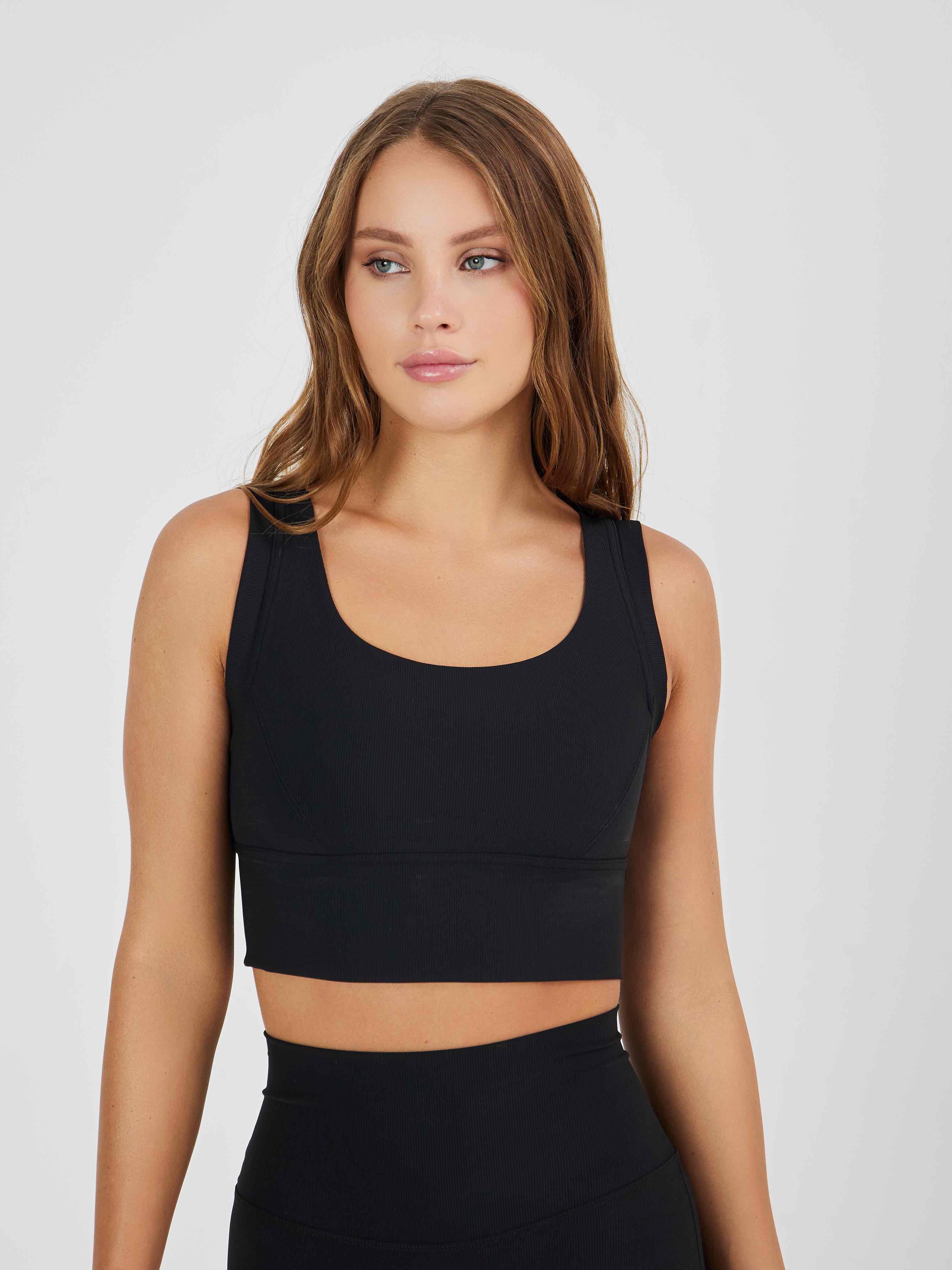 Топ в рубчик из плотной ткани с высокой степенью компрессии