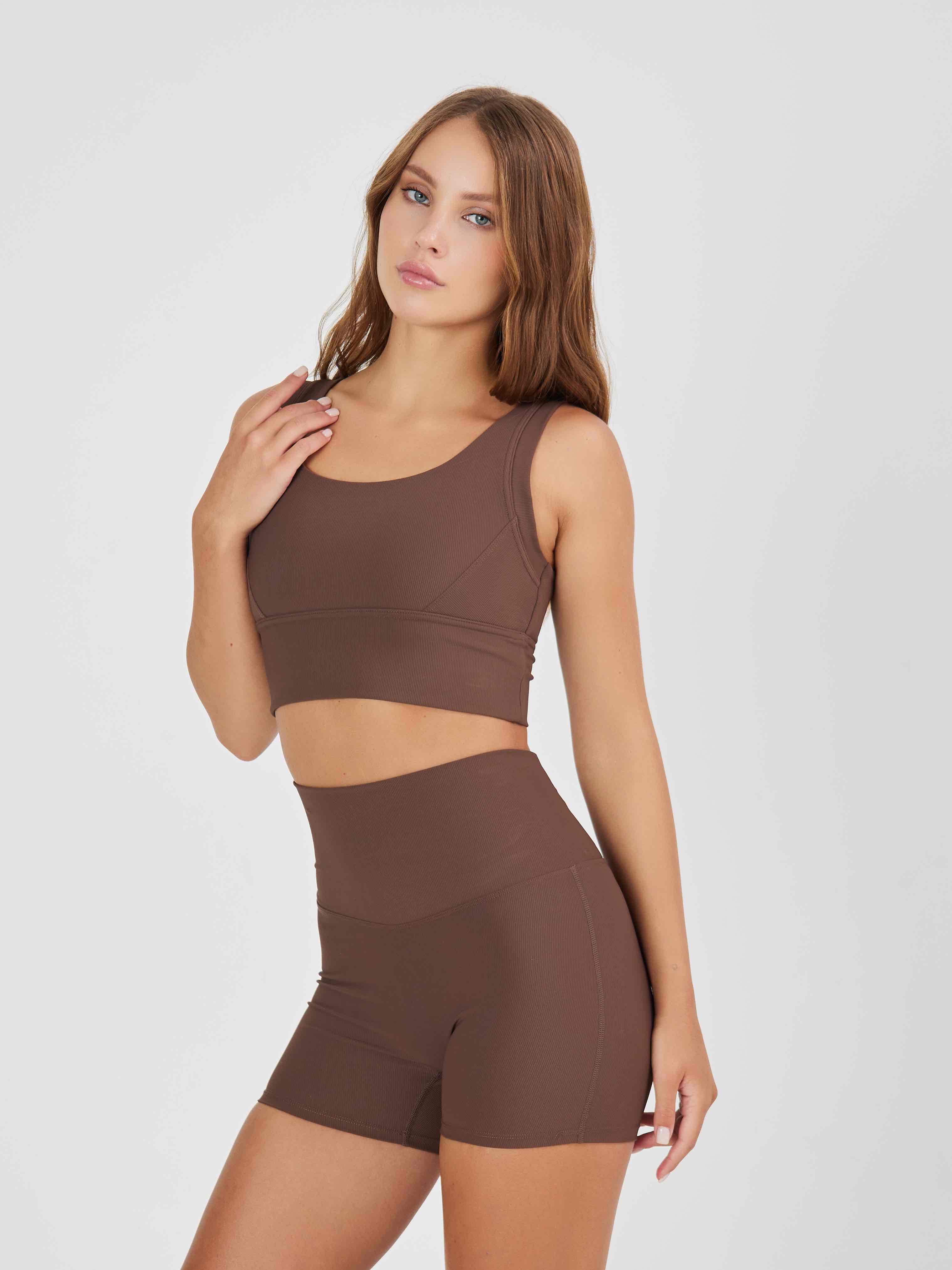 Топ в рубчик из плотной ткани с высокой степенью компрессии