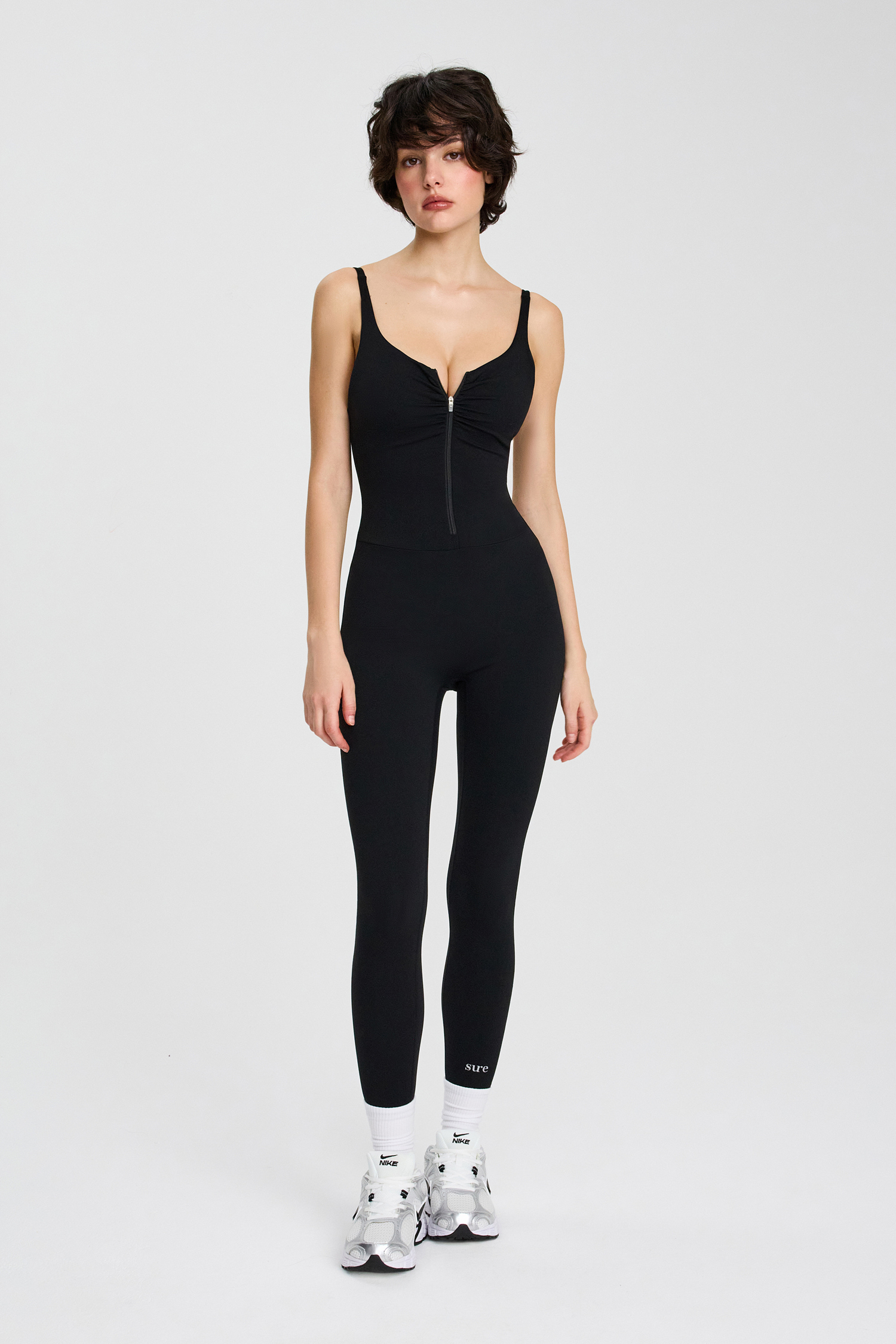 Утягивающий комбинезон на молнии, с эффектом &quot;второй кожи&quot;, для коррекции фигуры и подтяжки ягодиц, со съемными чашечками