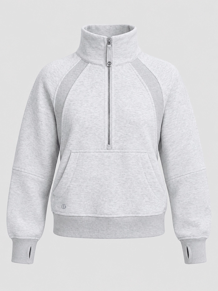 Свитшот оверсайз 1/2 zip с воротником UL