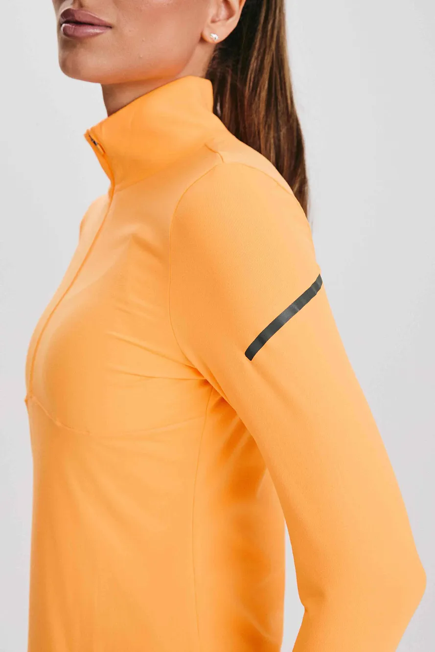 Флисовый удлиненный беговой рашгард 1/2 zip - 4 