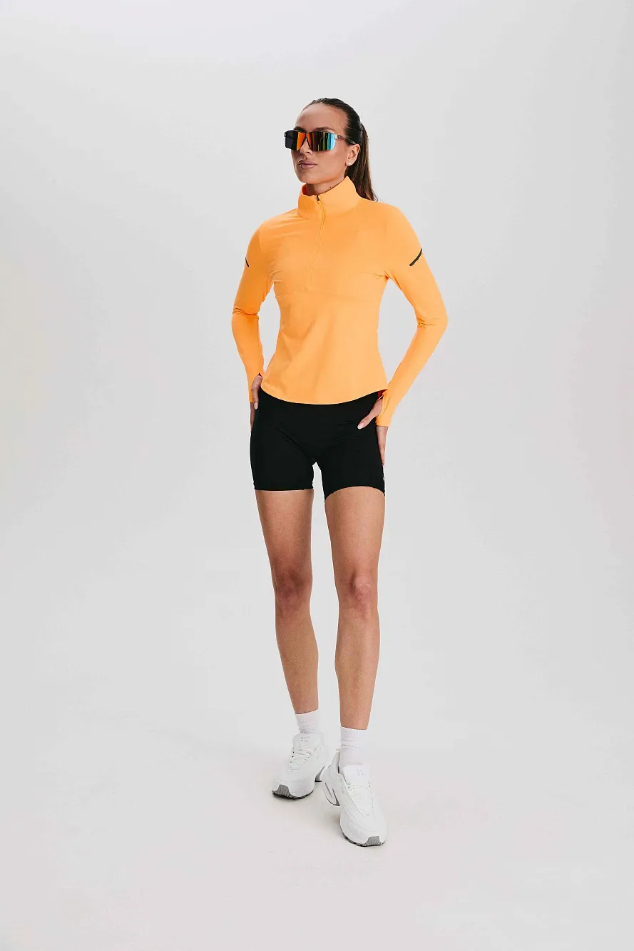 Флисовый удлиненный беговой рашгард 1/2 zip - 8 