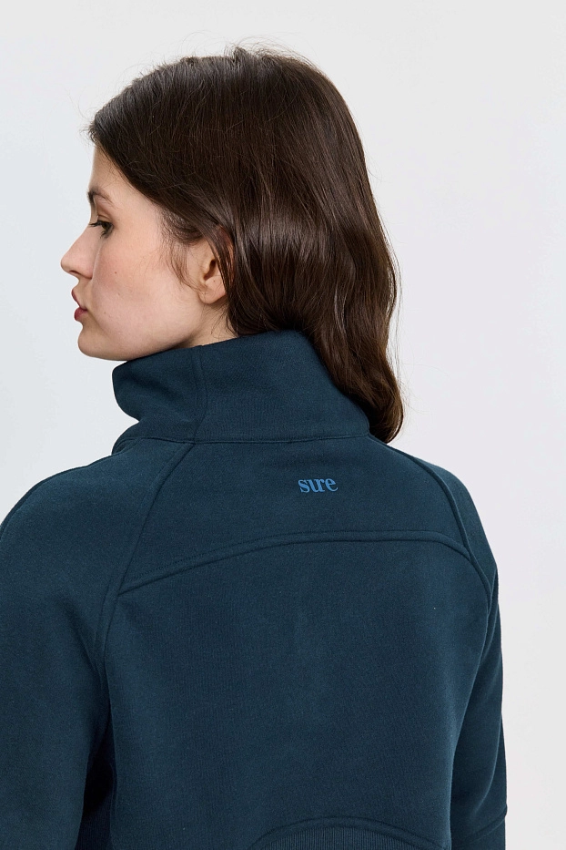 Свитшот оверсайз 1/2 zip с воротником UL