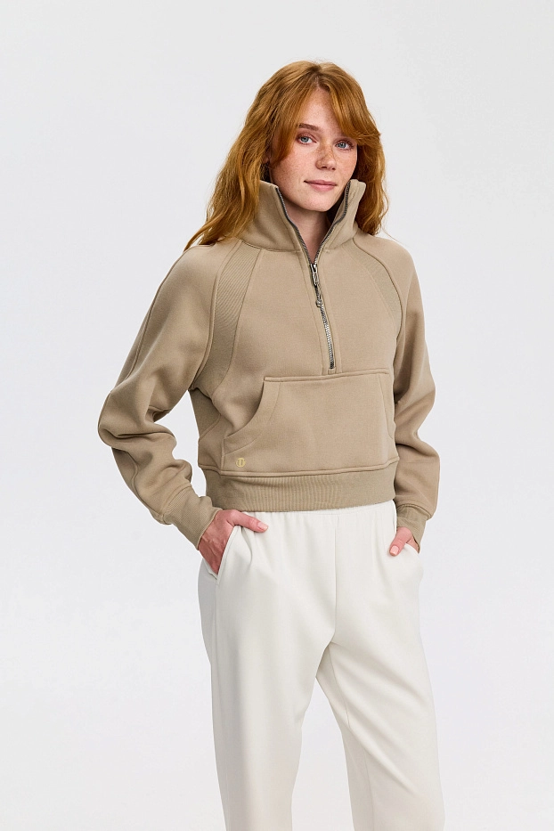 Свитшот оверсайз 1/2 zip с воротником UL