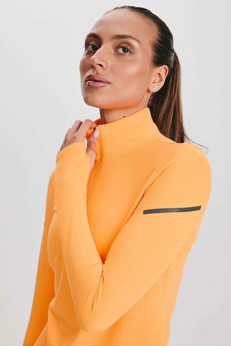 Флисовый удлиненный беговой рашгард 1/2 zip - 3 