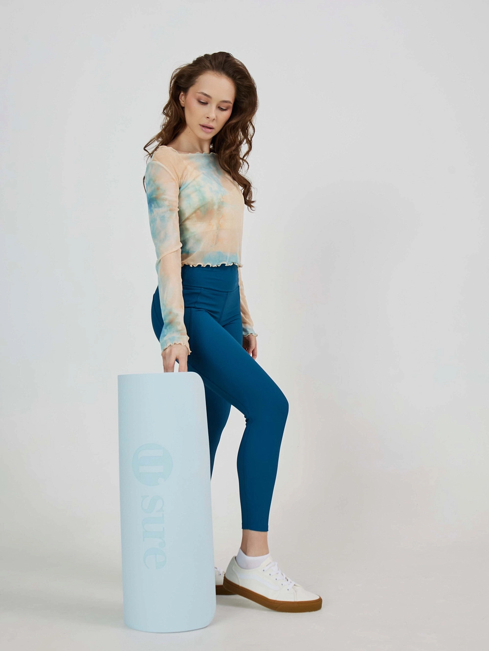 Лонгслив из сетки разноцветный в технике tye-die - 7 